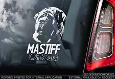 Mastiff - Car Window Sticker - English Dog on Board Sign Art Gift - TYP3