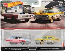 HOT WHEELS 2 PACK 1963 PLYMOUTH BELVEDERE 426 WEDGE AND 1965 DODGE CORONET HKF56