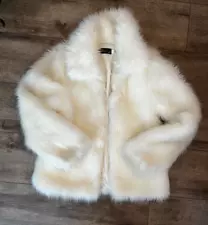 Vintage White Faux Fur Coat