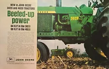 John Deere 5 Page 3020 4020 Tractors Power Shift Green Set Vintage Print Ad 1963