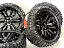 22" CHEVY SLT GLOSS BLACK WHEELS RIMS TIRES SIERRA TAHOE YUKON Z71 RST DENALI GM