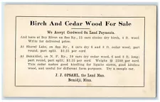 c1940 Birch Cedar Wood For Sale Land Man Bemidji Minnesota MN Vintage Postcard