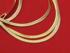 Solid 14Kt Gold Herringbone necklace real 14 karat gold necklace