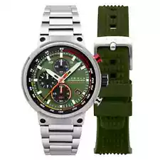 AUTUMN SALE Cadola Surtees Green Chrono 44mm MecaQuartz New Men’s Watch Warranty