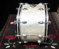 LUDWIG 24" BASS DRUM WHITE MARINE PEARL WMP 70'S badge missing