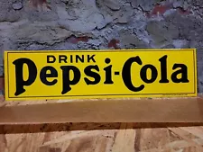 NEW OLD STOCK NOS TIN METAL DRINK PEPSI COLA CHAS W. SHONK CHICAGO TACKER SIGN