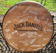 NO DATE Jack Daniels World Championship Invitational Barbecue Barrel Head SIGNED