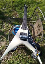 Agile 8 String Flying V Ebony Fretboard Active EMG Floyd Rose Serviced Extras