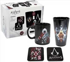 Assassins Creed Gift Box Exclusive Designs Collectors Box, Mug, Coasters, GLASS