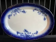 Antique Wheeling Pottery LaBelle China Huge Flow Blue Semi-Porcelain Platter