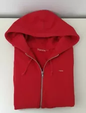 SS17 Supreme Small Box Logo Zip Up hooded sweatshirt red hoodie size L large