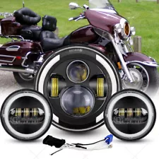 7" Inch LED Headlight +4.5" Passing Lights For Yamaha Royal Star Venture XVZ1300 (For: More than one vehicle)