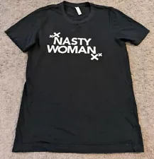 Rare Women's Nasty Woman 2016 MTV Election Black Short Sleeve T-Shirt Small