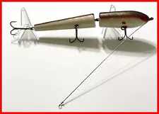 Jointed Crankbait for Muskie and Nothern Pike - 10" Brown and White - 3 Trebles