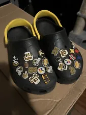 Crocs Pittsburgh Steelers NFL Black Gold Round Toe Slip On Men Size 10-11