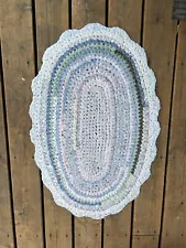 Crocheted Handmade Rag Rug 33x22