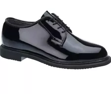 NIB MEN'S BATES LITES E00942 HIGH GLOSS DUTY OXFORD SHOES BLACK 12 D