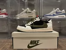 PRE OWNED TRAVIS SCOTT X WMNS AIR JORDAN 1 RETRO LOW OG SP “OLIVE” US M9/W10.5