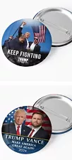 (4) 2024 TRUMP VANCE CAMPAIGN BUTTONS 2.25 inches