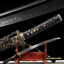 Wakizashi Clay Tempered T10 Steel Sharp Japan Samurai Functional Sword Full Tang