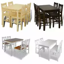 Home Kitchen Dining Set Wooden Furniture Table and Chairs Seat Multi Colors