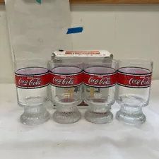 Coca-Cola Novelty Glasses Set of 4 Elegance Goblet Showa Not For Sale Japan