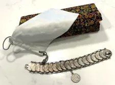 MEXICAN SILVER 20 COINS 8 1/4" BRACELET 1984 20C