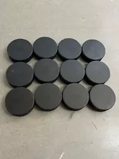 12 Blank Black Hockey Pucks Brand New