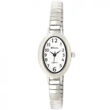 Ladies Expandable Petit Watch with Easy Read Silver Colour ,Oval Dial by Ravel