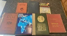 Vintage World Atlas Lot 7 Large Books See Description For Dates & Details NICE!