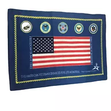 The American Disabled for Life Memorial Blanket Throw 48x34 Army Navy Air Force