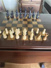 antique wood chess table vintage