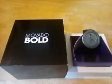 Movado Bold Gunmetal Gray Men's Watch - 3600259 Beautiful Mint Condition