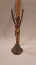 Bronze nude woman statue figurine art antique deco trophy award French