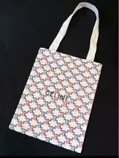 CELINE Tote Bag Novelty Canvas Triomphe Limited Eco Bag Tricolor S size Japan