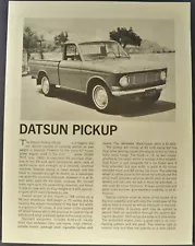 1966 Datsun Pickup Truck Road Test Sales Brochure Folder Excellent Original 66