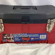Tool Box Hard Tough Plastic Stack-On 48cm 19” Red Black Locking