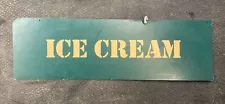 Vintage “Ice Cream” Sign Green And Off White