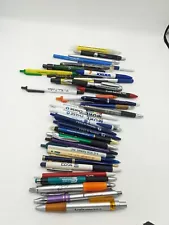 Advertising Writing Pens 36 Mixed Business And Styles Bank Production USED