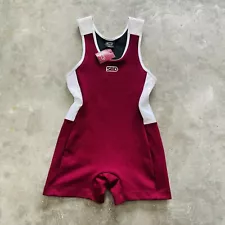 New Women’s Large SBD Rise Powerlifting Singlet Maroon White NWT