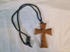 Wooden Cross Necklace/ Large Pendant