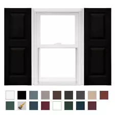 Mid America Raised Panel Vinyl Shutters 14.75in. Wide (1 Pair) In Stock Now