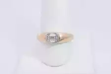 Lab Grown Emerald Cut Diamond 1ctw Ring In 14k Yellow Gold 7.39g Sz 9 Eb923pxzsa