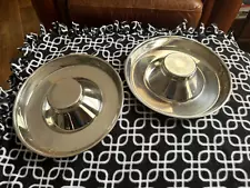 Set of 2 Stainless Puppy Feeding Whelping Bowls for Small Dogs - One Never Used