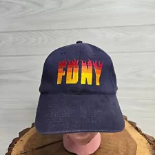 FDNY Fire Department of New York Adjustable Hat Blue w/ Orange Letters