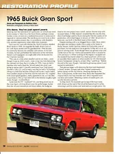 1965 BUICK GRAN SPORT ~ GREAT 6-PAGE RESTORATION ARTICLE / AD