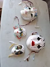 Mardi Gras Ceramic Vintage Masks Deco Wall Hanging