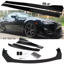 For Scion FRS FR-S 13-16 Front Bumper Lip Splitter Body Kit + Side Skirts 86.6"