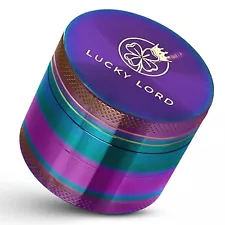 Lucky Lord Spice Herb Tobacco Grinder 4 Inch 4 Piece Crusher Aluminum Grinder