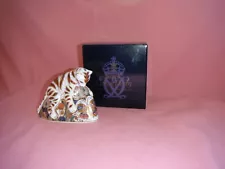 Royal Crown Derby Paperweight-BENGAL TIGER CUB-with Stopper & RCD Box